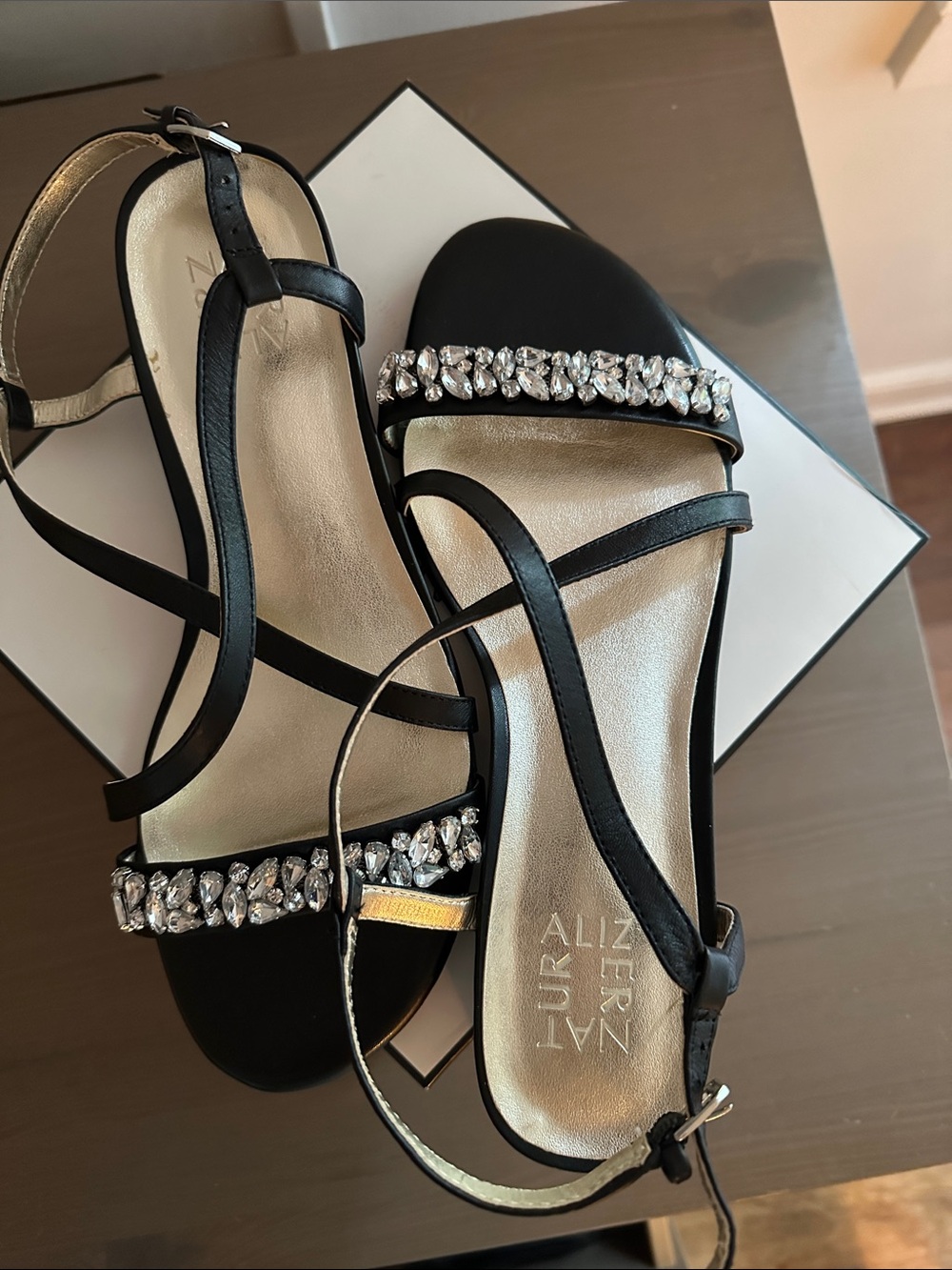 New! Naturalizer Rhinestone Dressy Leather Sandals!